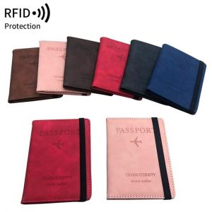 Women Men Rfid Vintage Business Passport Covers Holder Multi-function Id Bank Card Pu Leather Wallet Case Travel Accessories - Pas