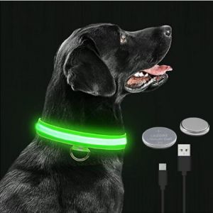 כל-בו Online ציוד לחיות מחמד LED זוהר כלב צווארון מתכוונן מהבהב Rechargea זוהר צווארון לילה אנטי איבד כלב אור HarnessFor קטן כלב מוצרים לחיות מחמד