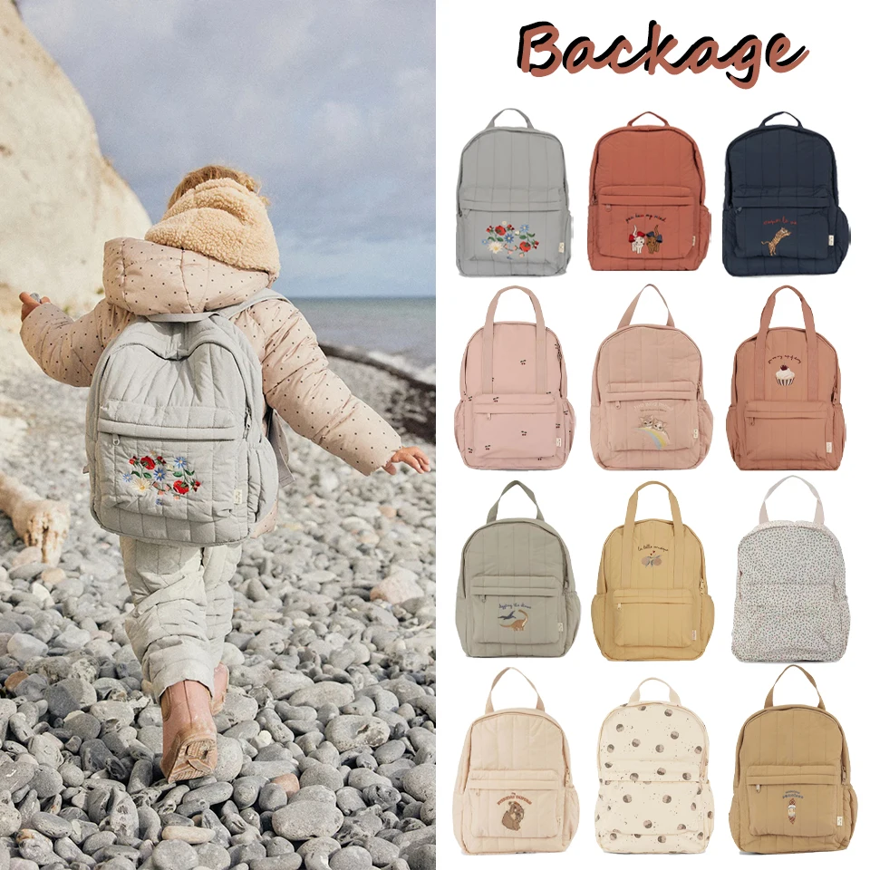 KS Brand Mommy Bag Travel Children Kid Cherry Backpack Primary Schoolbag Baby Waterproof Print Kindergarten Bags Boys Girls Gift